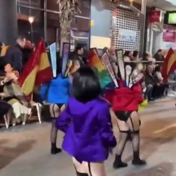 When in Spain at carnival half-naked children with rainbow flags paraded among the cheering crowd.