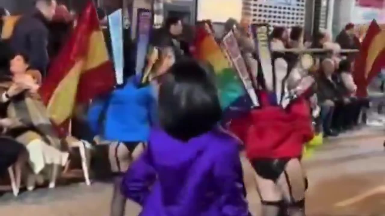 When in Spain at carnival half-naked children with rainbow flags paraded among the cheering crowd.