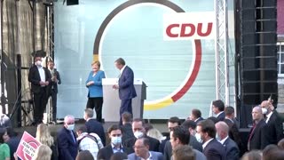 Germany’s Merkel and Laschet in last rally before election