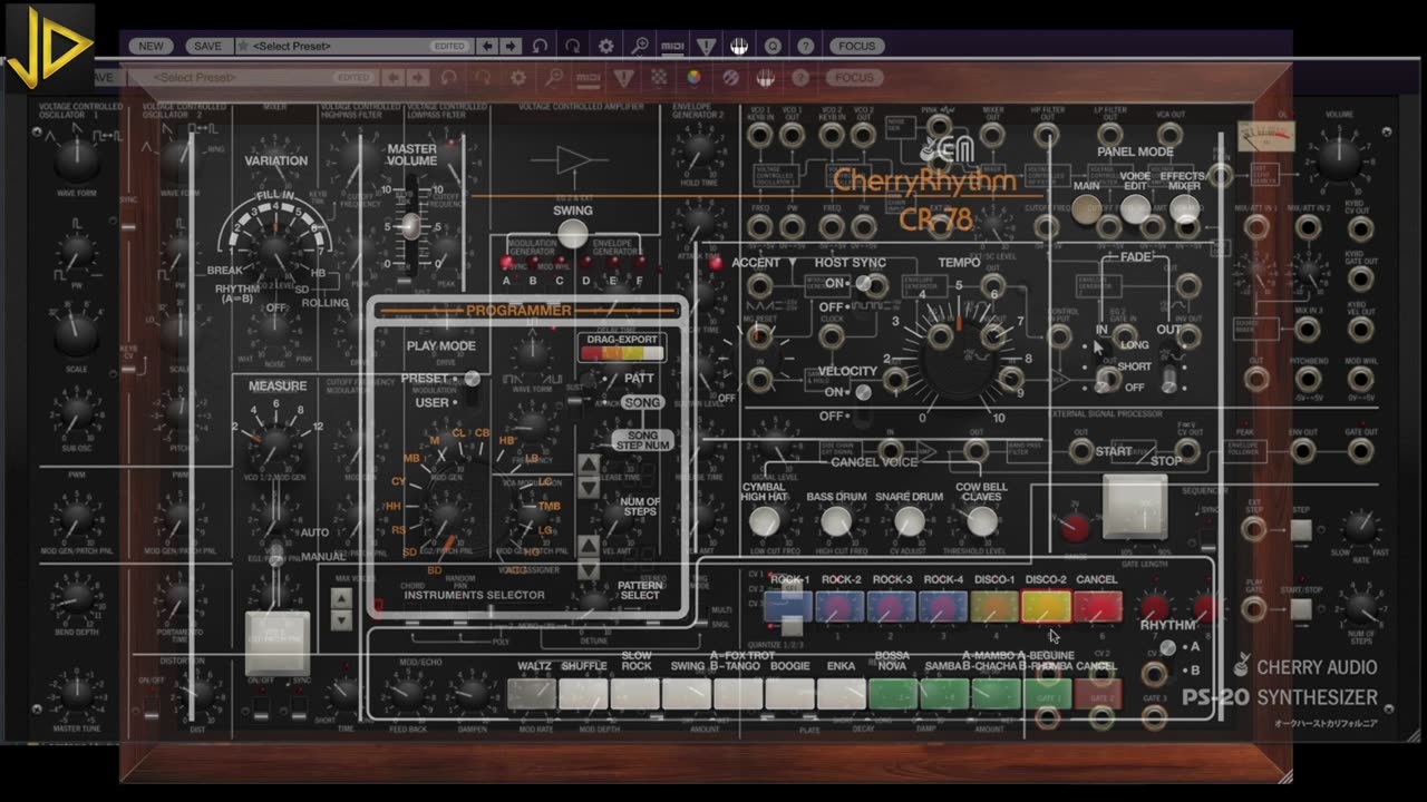 Cherry Audio PS-20 Synthesizer & CR-78 Drum Machine VST Instruments Demo