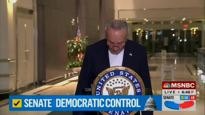 Chuck Schumer Rushes To The Microphone To Bash MAGA Republicans After Taking Senate