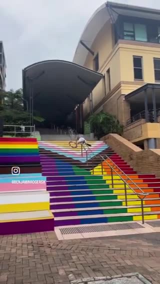 Man Avoids Gay Pride Stairs in Hilarious Way