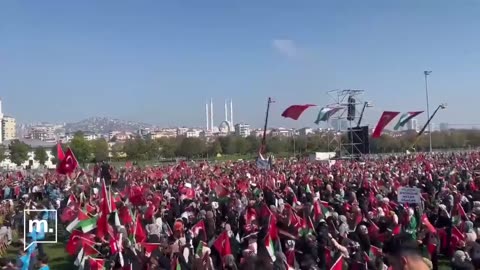 BREAKING :massive demonstration in Istanbul Turkey 🇹🇷 in solidarity with #Gaza