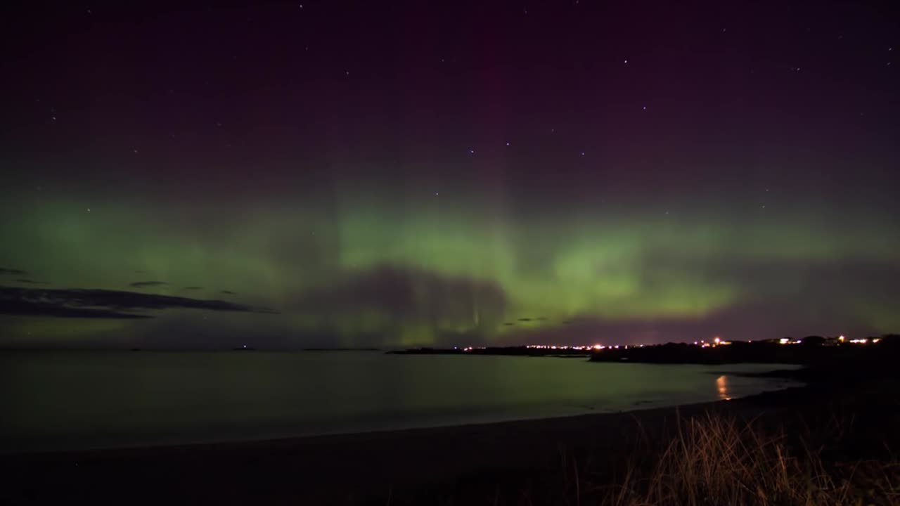 Aurora Borealis over Aakrehamn City