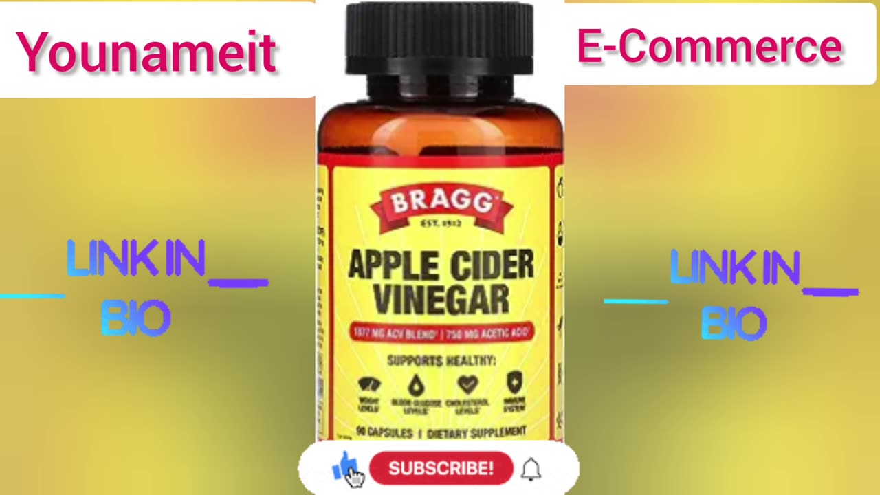 Bragg Apple Cider Vinegar Capsules - Vitamin D3 & Zinc - 750mg of Acetic