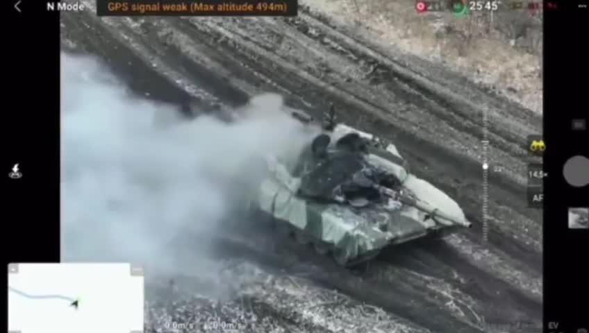 Russian Tank Hit with AT4
