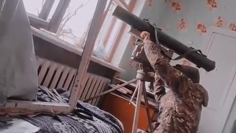 Ukrainians Fire ATGM in Bakhmut