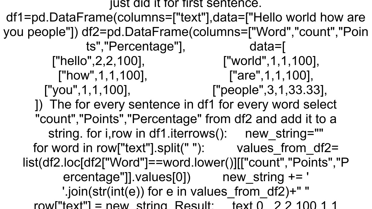 How can I replace each and every word with 3 values from another dataframe