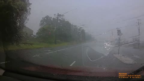 Lightning Striking Power Pole Splits the Top