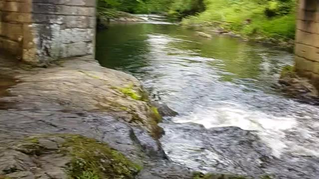 Fast flowing river in Devon England