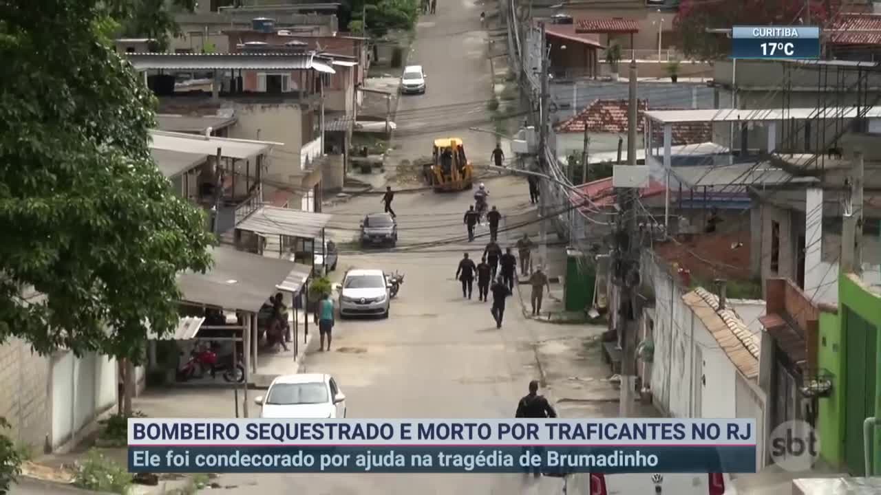 Bombeiro é sequestrado e morto por traficantes no RJ | SBT Brasil (17/11/22)