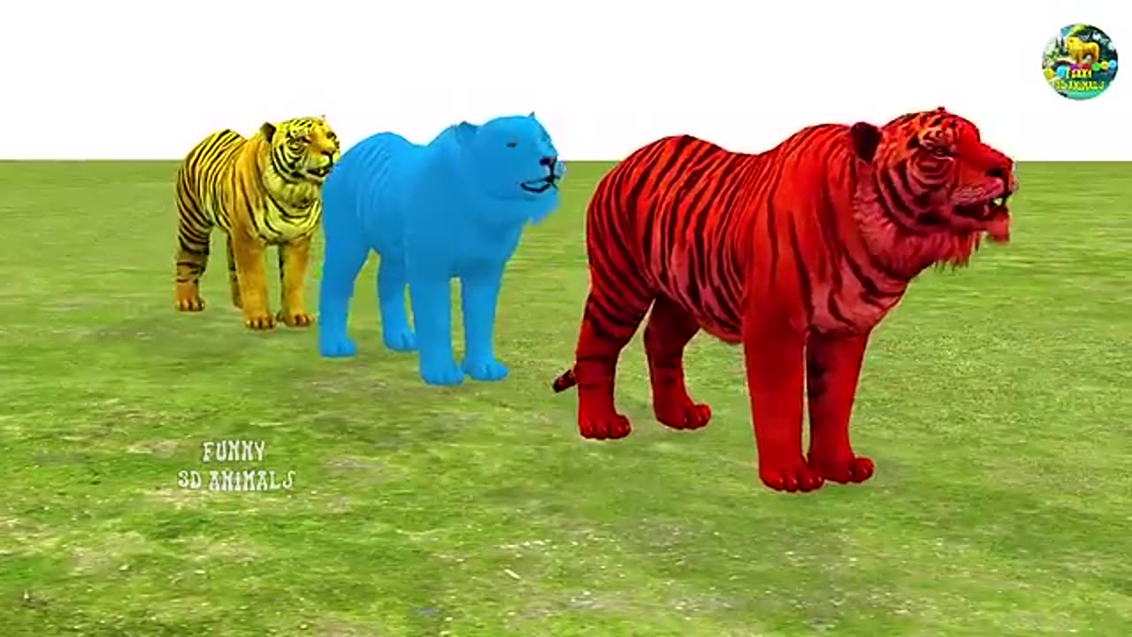 Paint_Animals_Gorilla_Cow_Tiger_Lion_Elephant_Fountain_Crossing_Animal_Game