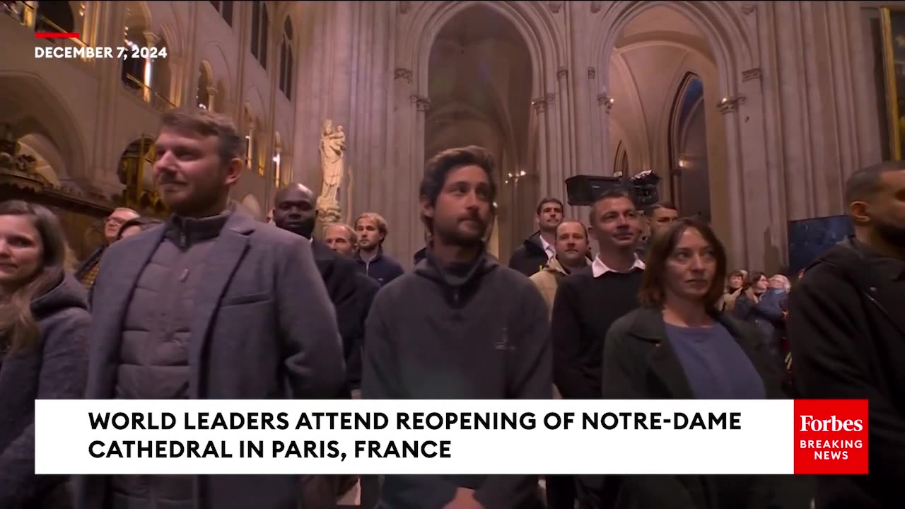 Firefighters And Builders Are Applauded At Notre-Dame Cathedral Reopening