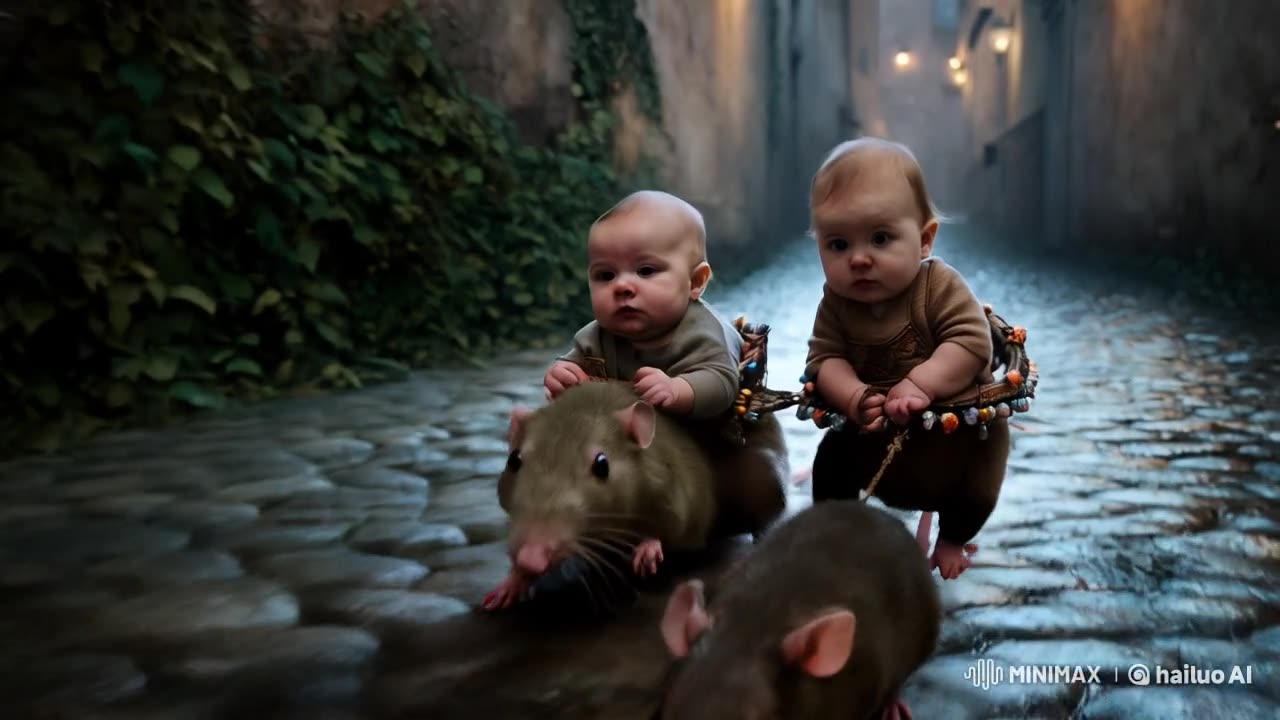 Adorable Babies Riding on Rats! 🐭❤️ | AI Creations | Shorts