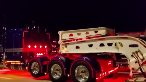 Optimus Prime team driving at high speed at night