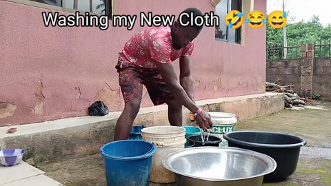 How I wash my new cloth 🤣😂🤣#viral