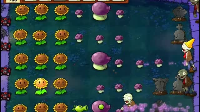 Plants vs Zombies Aventura Noche Nivel 2 4