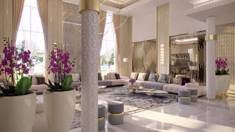 Luxury Modern Arabic house interior design with modern majlis dewaniya decorations