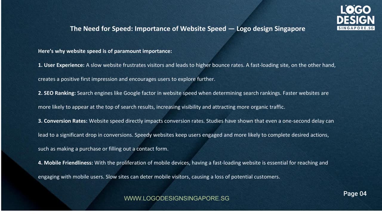 The Need for Speed: Importance of Website Speed — Logo design Singapore