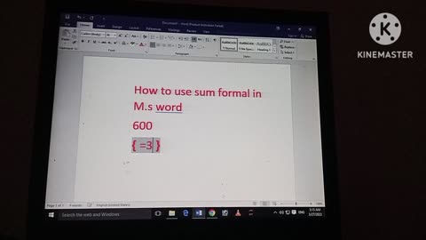 M.s word sum formula