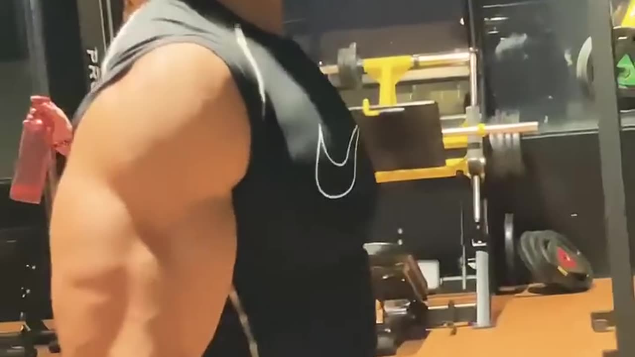 Bodybuilding workout in the gym.