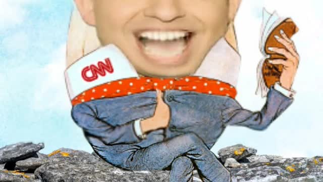 Brian Stelter singing on his wall