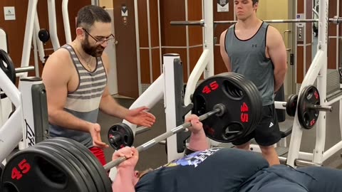 Bench Press 405 Pounds With A Drop Set Of 315 Pounds!