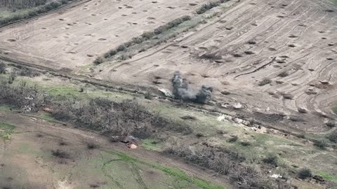Drones Direct Artillery to Russian Dugout