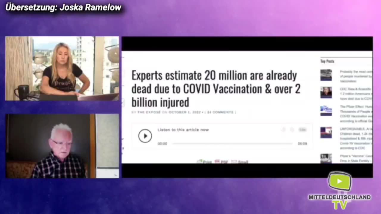 Dr. Hodkinson • Er sagt: ''20 Millionen Tote und 2,2 Milliarden Verletzte durch die C-Injektionen!!