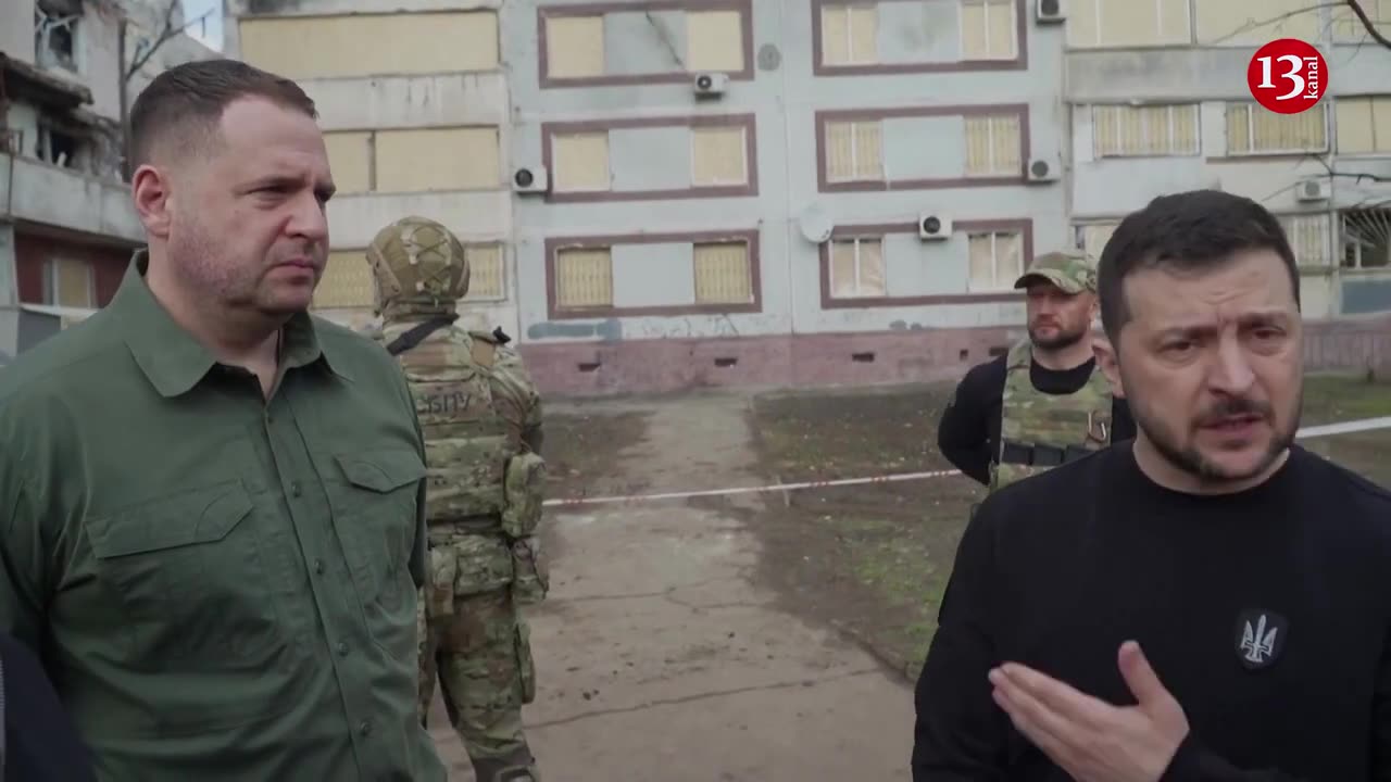 Zelenskiy visits building hit by Russian rockets week prior in Zaporizhzhia