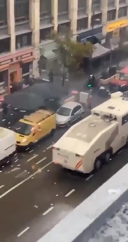The home of the EU, Brussels like a warzone tonight as Moroccans smash up the city.