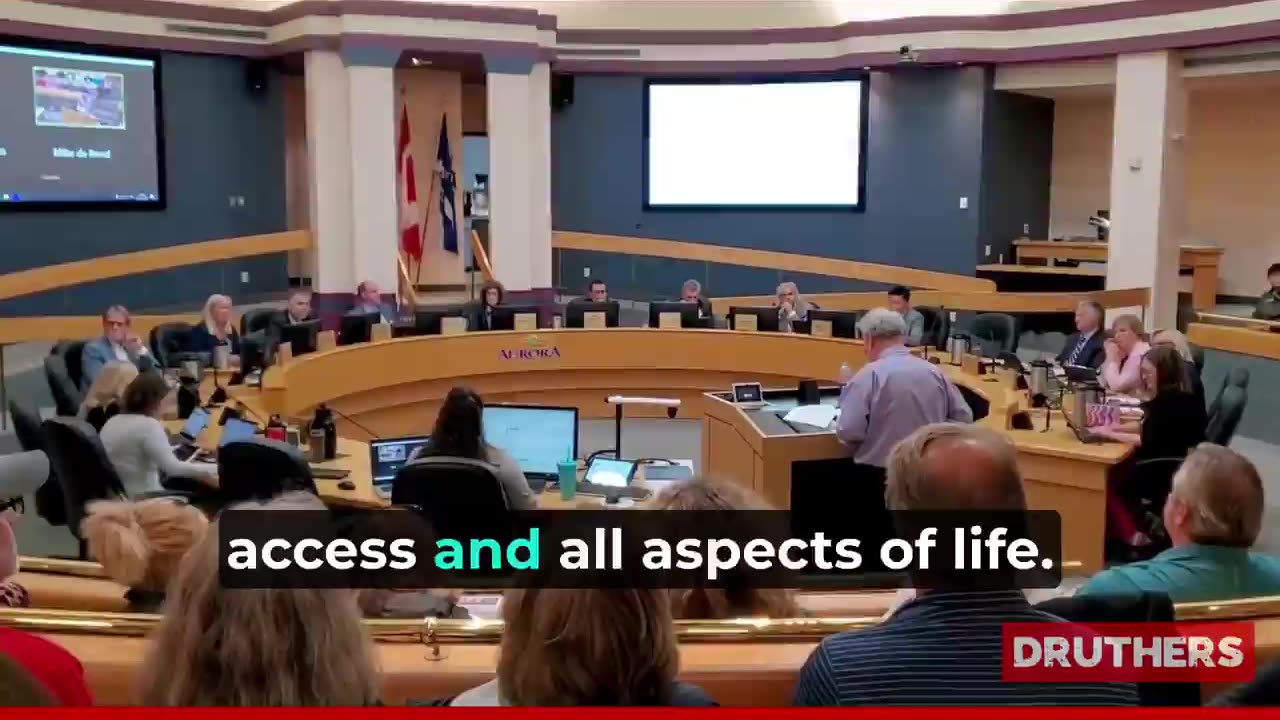 BOOM! 15 Minute Cities speech at a recent city council meeting in Aurora, Ontario - Joel Sussmann speaking.