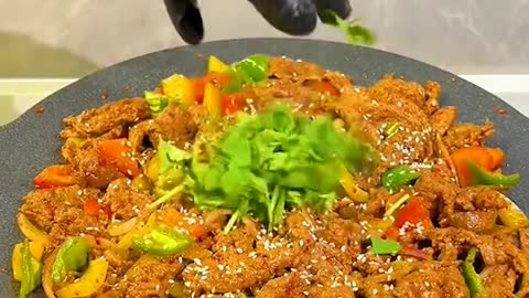 Beef Steak Served on Sizzling Iron Plate
