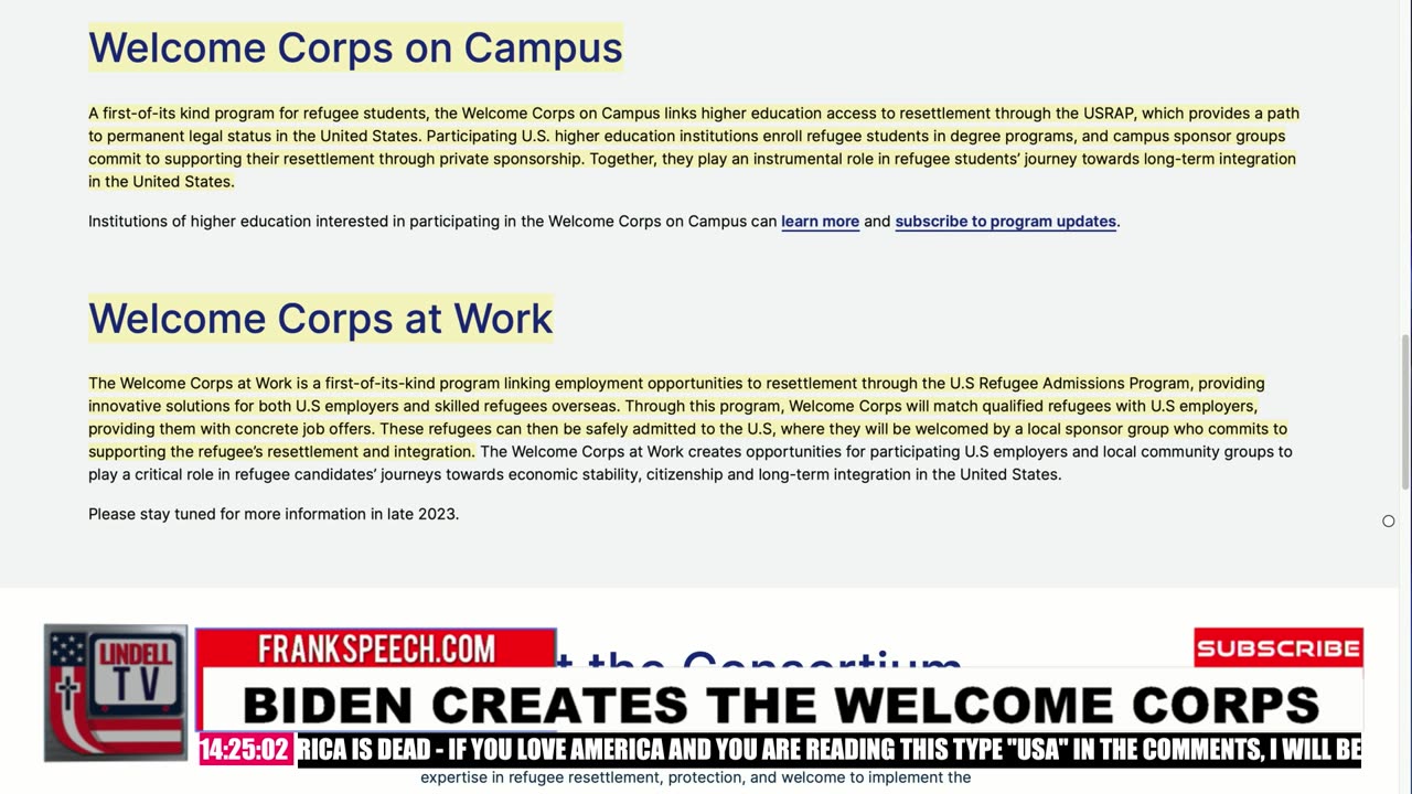 Biden creates the welcome corps