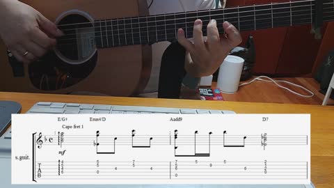 Tutorial with chord diagram - 존박 - 철부지 , 기타 반주 영상