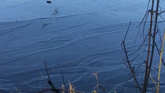 Boat Breaking Through Ice Creates Some Cool Effects