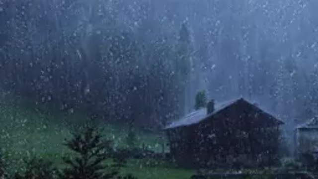 Relaxing rain and thunderstorm