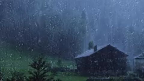 Relaxing rain and thunderstorm