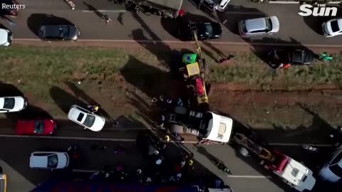 Bolsonaro supporters start fires and block roads after Brazil election defeat