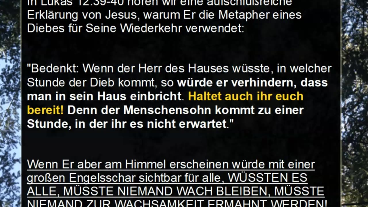 Die Rückkehr des Herrn Jesus in 1844 n.Chr „wie ein Dieb in der Nacht“ ? (Teil 5)