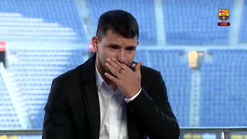 Soccer player Sergio Aguero (33) in tears, confirms retirement due to heart condition