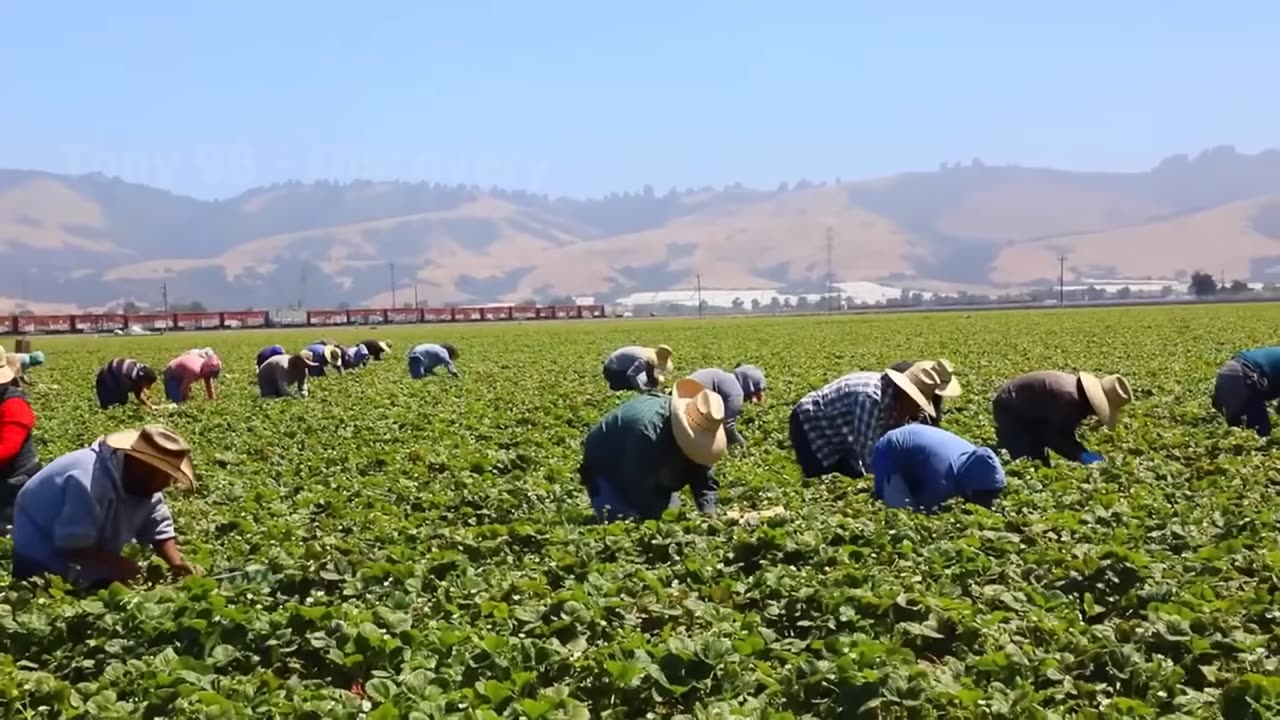 Farm Workers Grow And Pick Billions Of Strawberries In California - Strawberry Harvesting