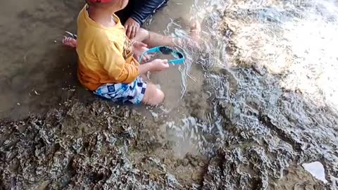 playing on the beach is very fun