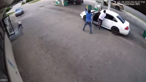 Man runs his life fired gun at gas station