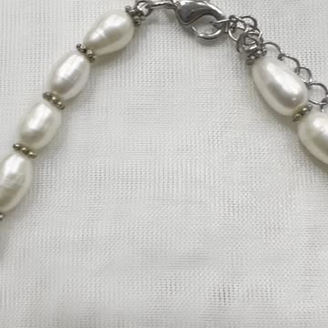 Handmade Unique Jewelry Set. Made with Freshwater Pearl, Crystal Heart