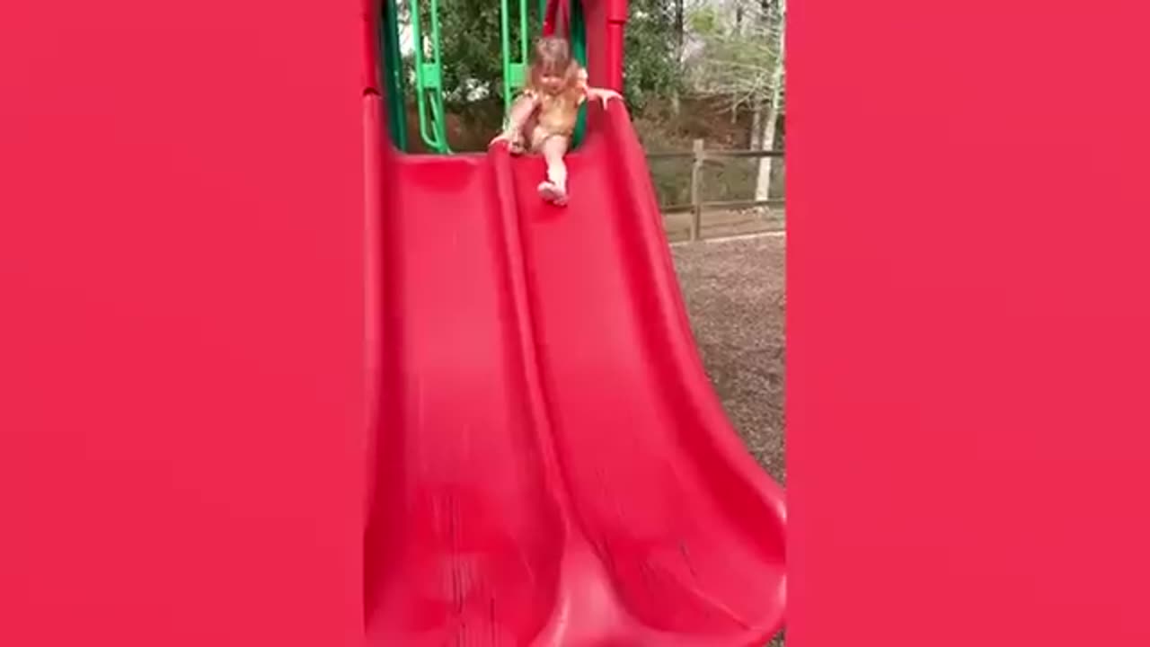 Funny Babies Playing Slide Fails Cute Baby