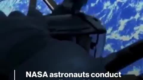 NASA astronauts conduct spacewalk outside the International Space Station