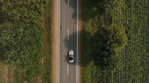 Vehicle Traveling on a Countryside Road