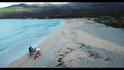 Bike riding in sea