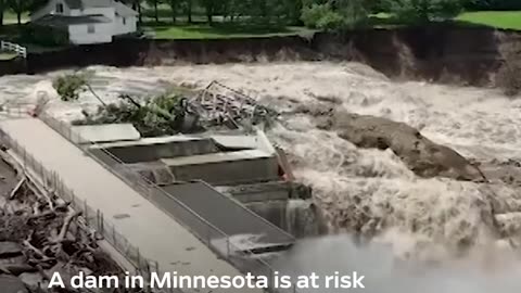 Severe flooding caused the partial failure of the Rapidan Dam in Minnesota, after days